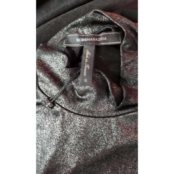 BCBGMaxAzria Silver Dust Gray Drape Stretchy Dress S - Picture 5 of 5